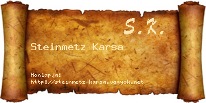 Steinmetz Karsa névjegykártya